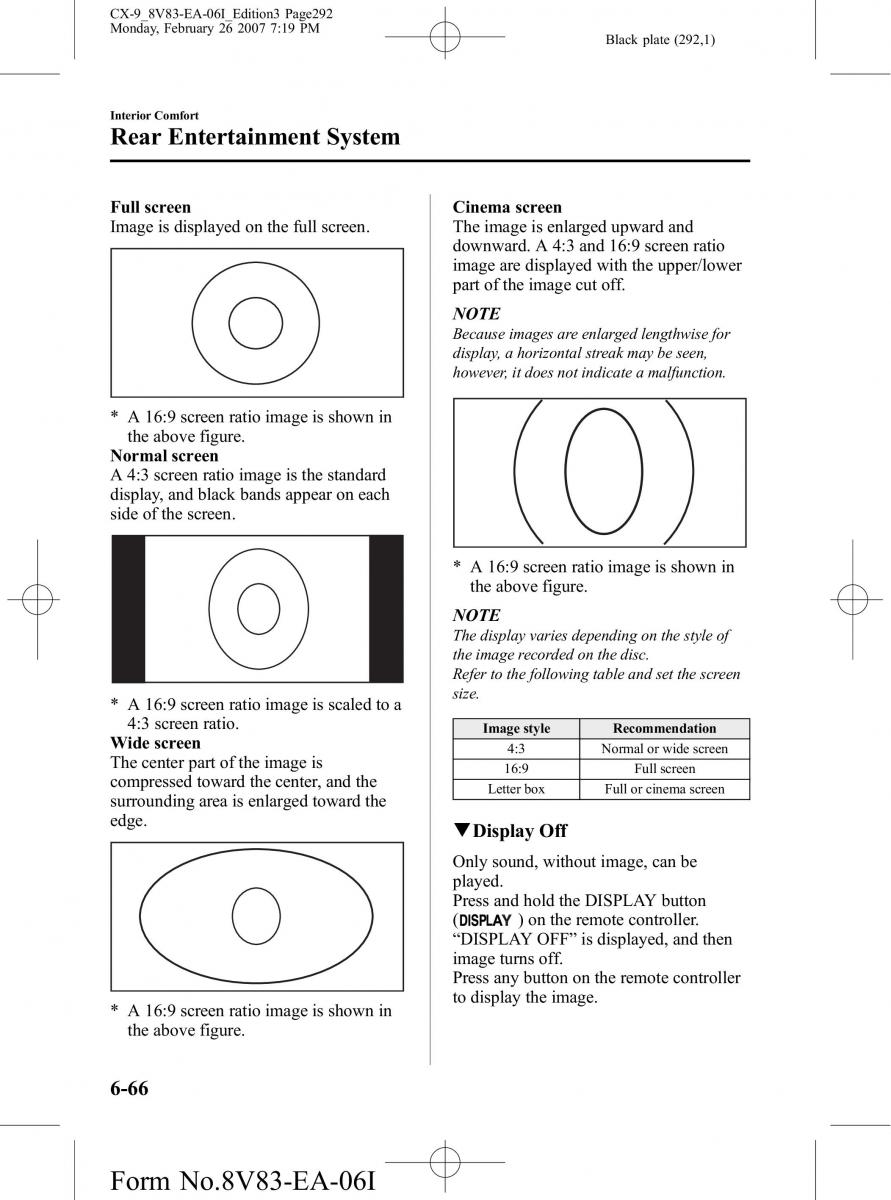 Mazda CX 9 owners manual / page 292