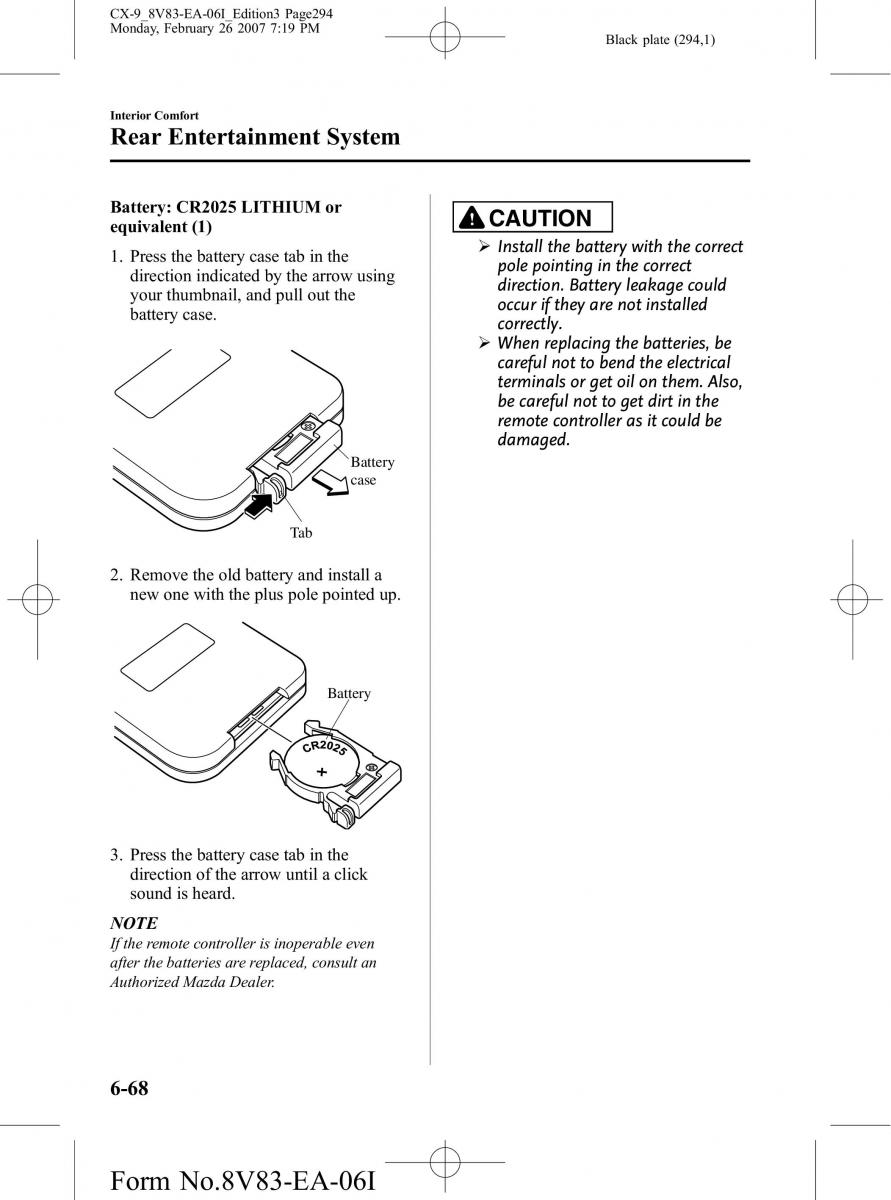 Mazda CX 9 owners manual / page 294