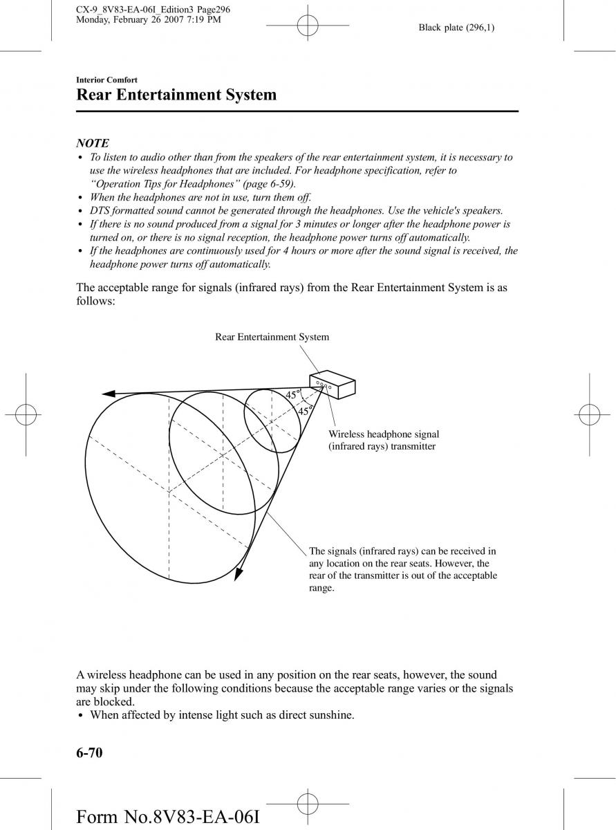 Mazda CX 9 owners manual / page 296