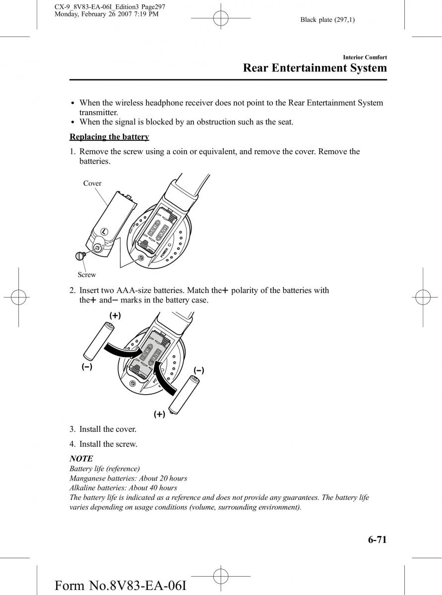 Mazda CX 9 owners manual / page 297