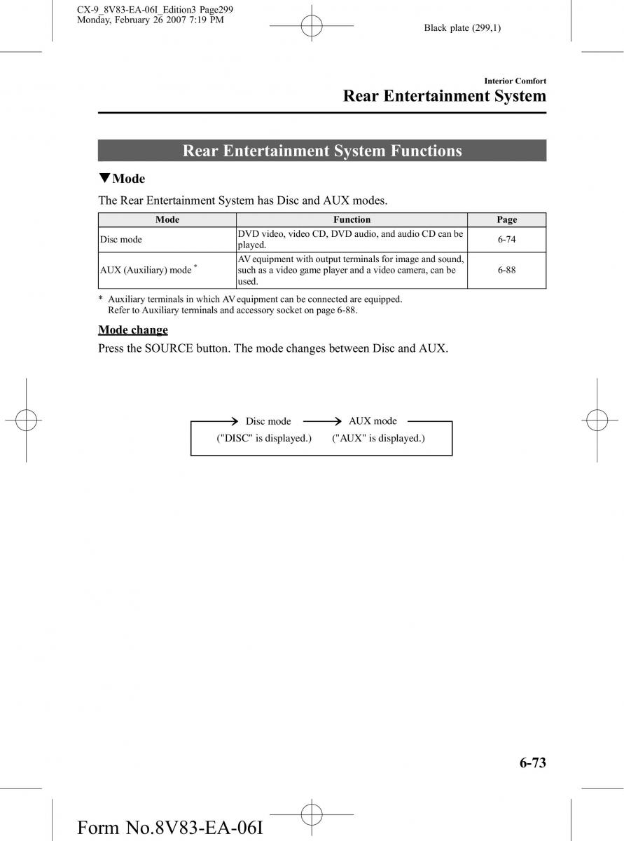 Mazda CX 9 owners manual / page 299