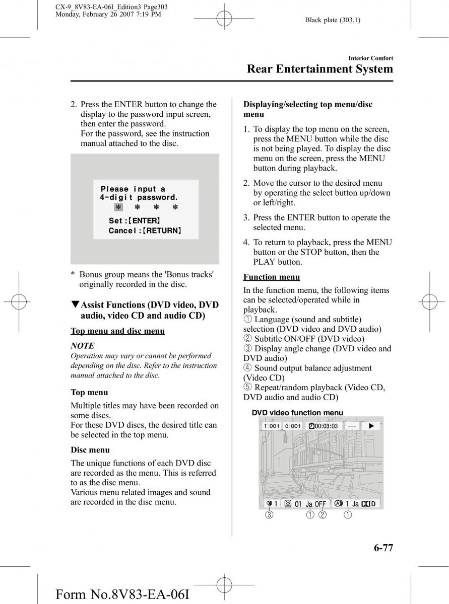 Mazda CX 9 owners manual / page 303