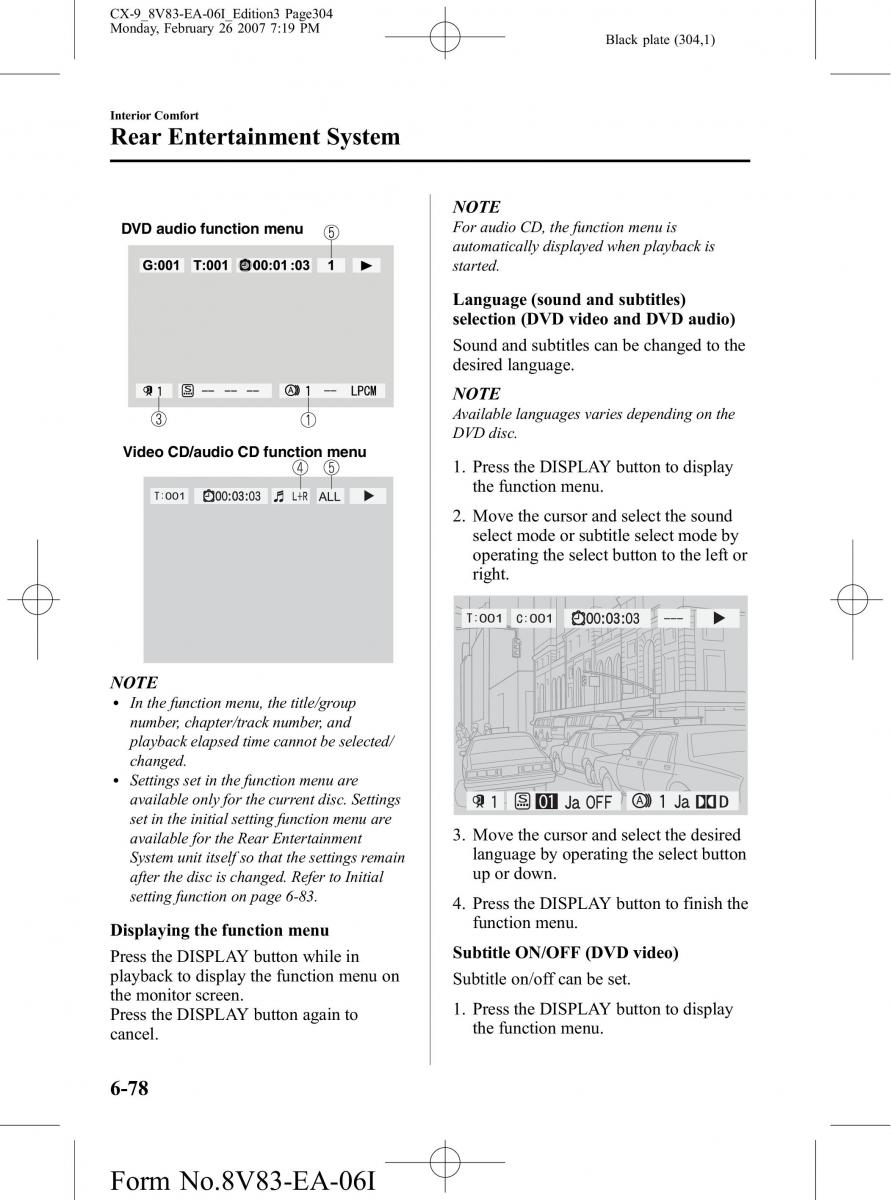 Mazda CX 9 owners manual / page 304