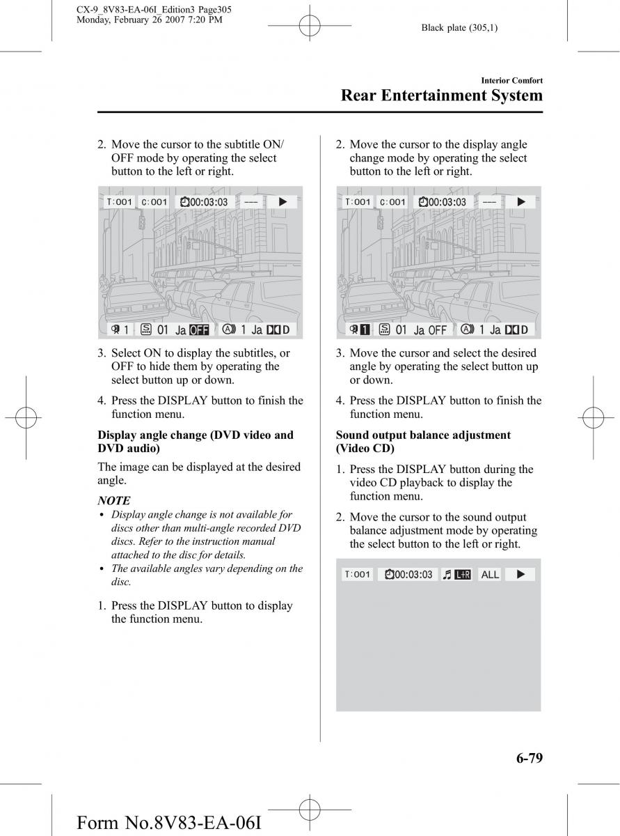 Mazda CX 9 owners manual / page 305