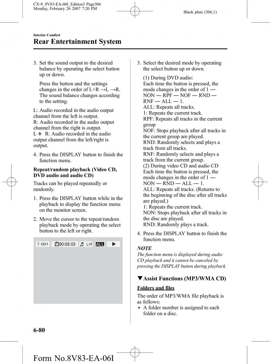 Mazda CX 9 owners manual / page 306