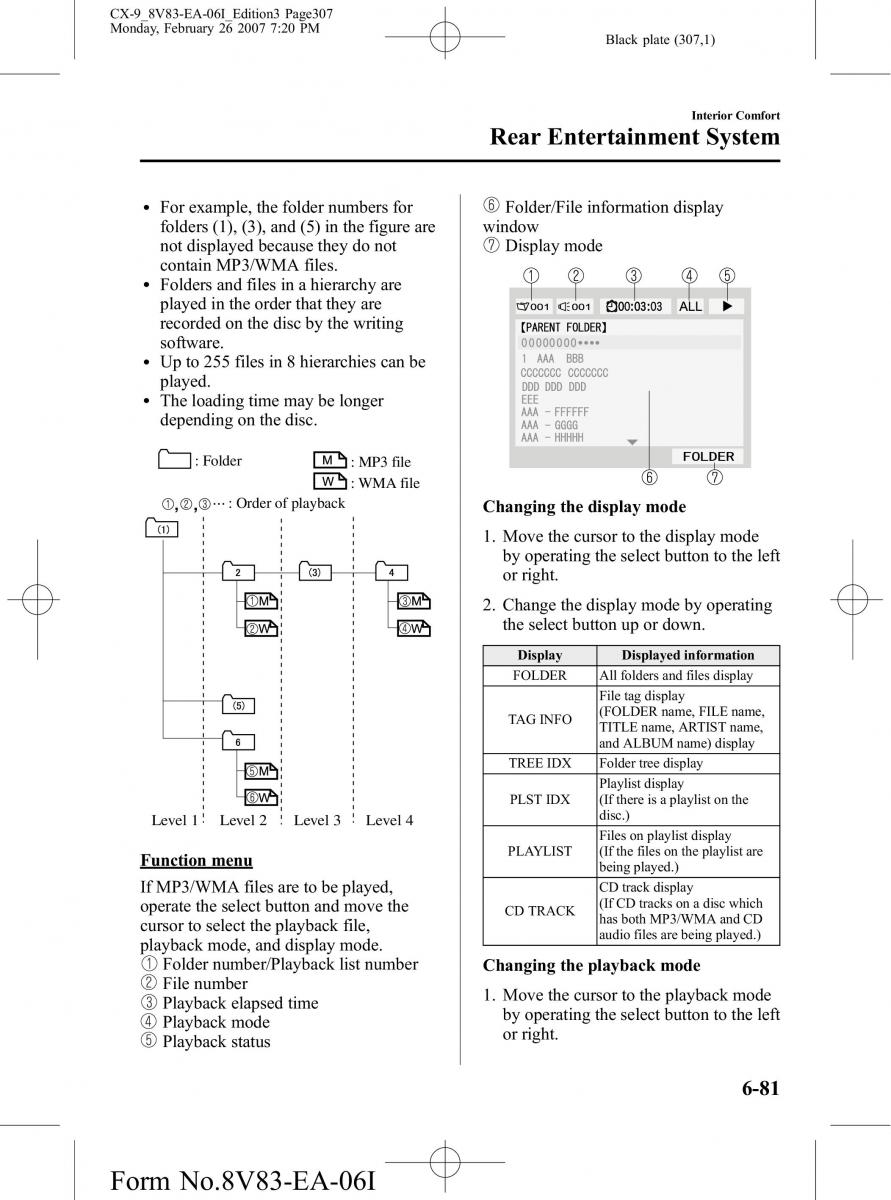 Mazda CX 9 owners manual / page 307