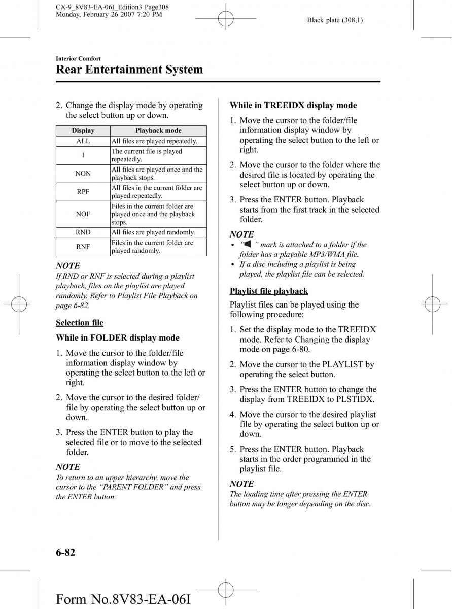 Mazda CX 9 owners manual / page 308