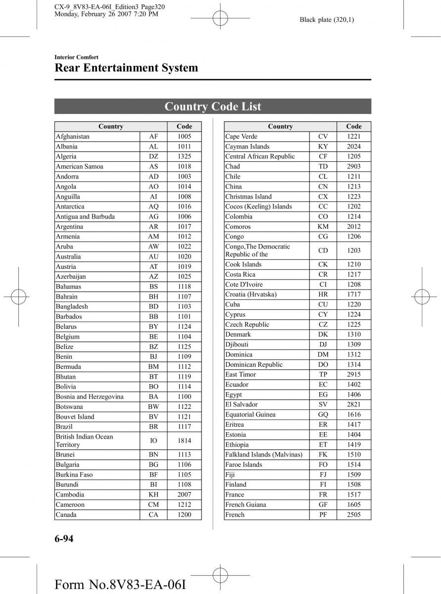 Mazda CX 9 owners manual / page 320