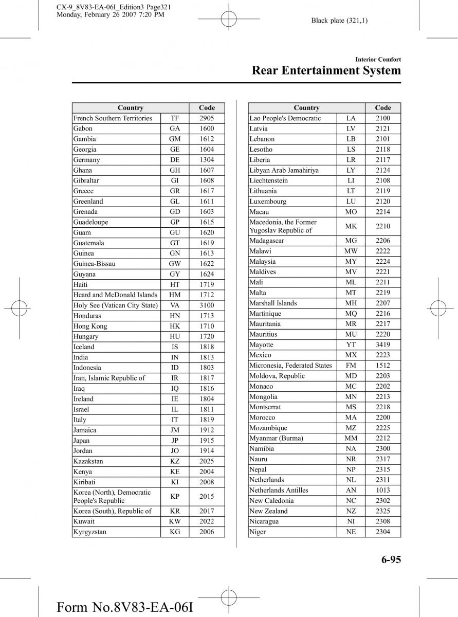 Mazda CX 9 owners manual / page 321