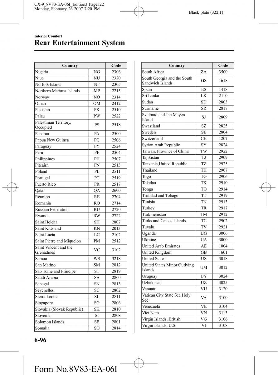 Mazda CX 9 owners manual / page 322