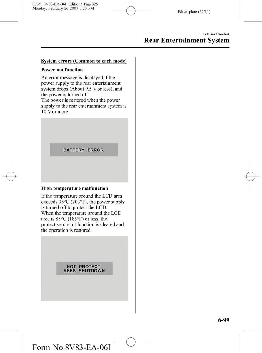 Mazda CX 9 owners manual / page 325