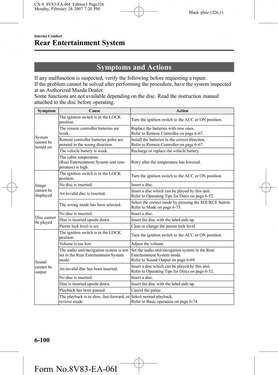 Mazda CX 9 owners manual / page 326