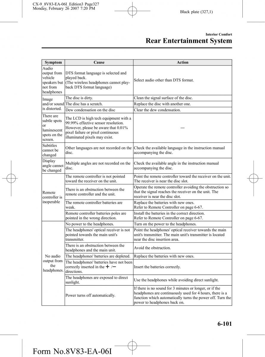 Mazda CX 9 owners manual / page 327