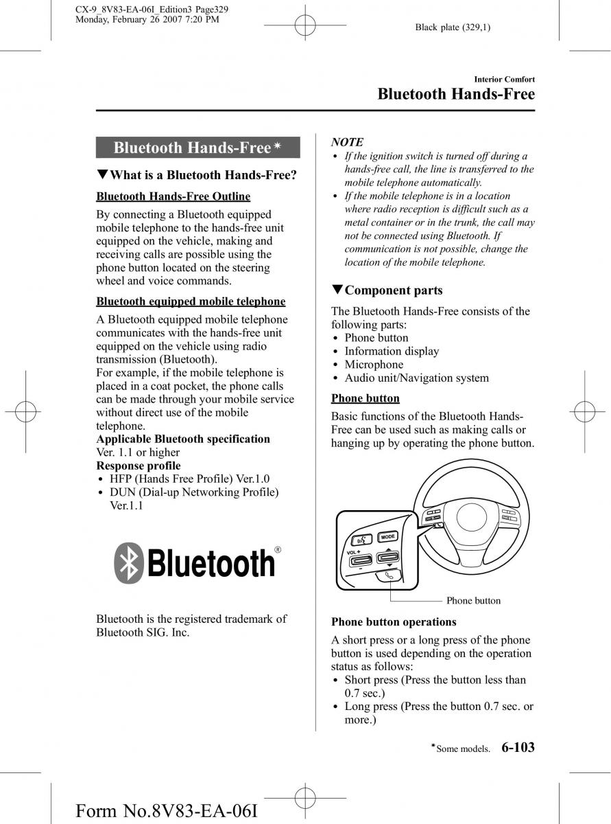 Mazda CX 9 owners manual / page 329