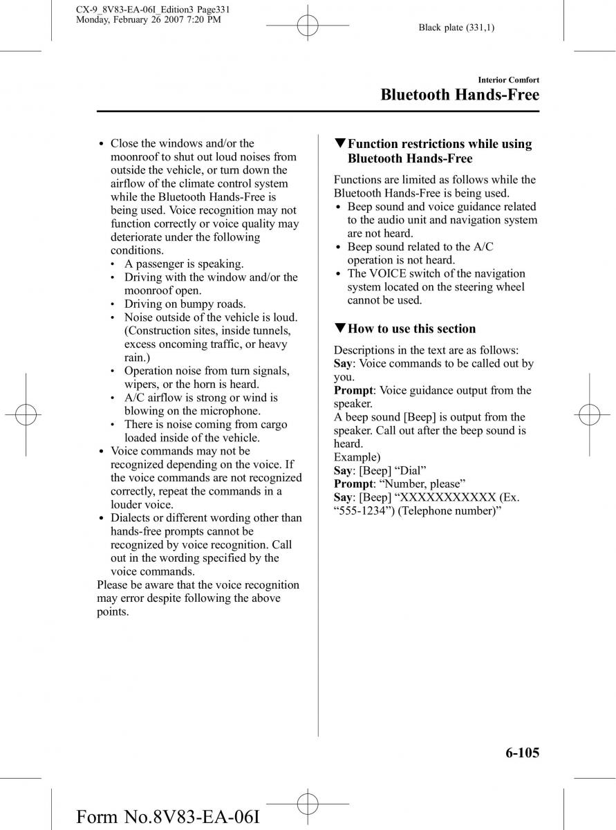 Mazda CX 9 owners manual / page 331