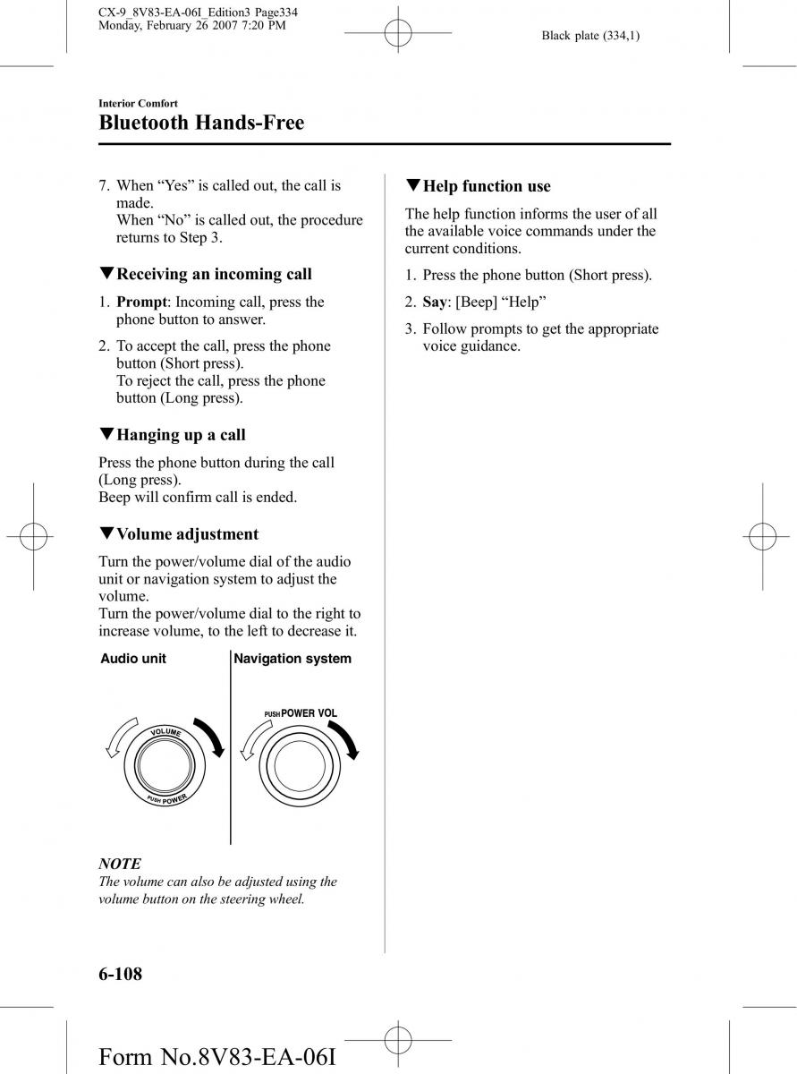 Mazda CX 9 owners manual / page 334