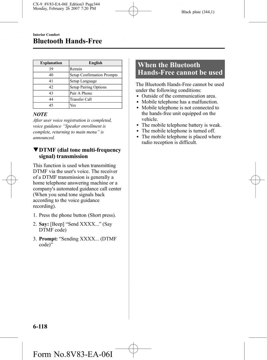 Mazda CX 9 owners manual / page 344