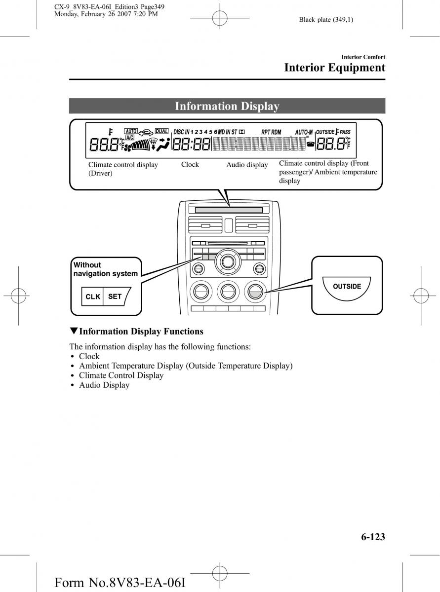 Mazda CX 9 owners manual / page 349