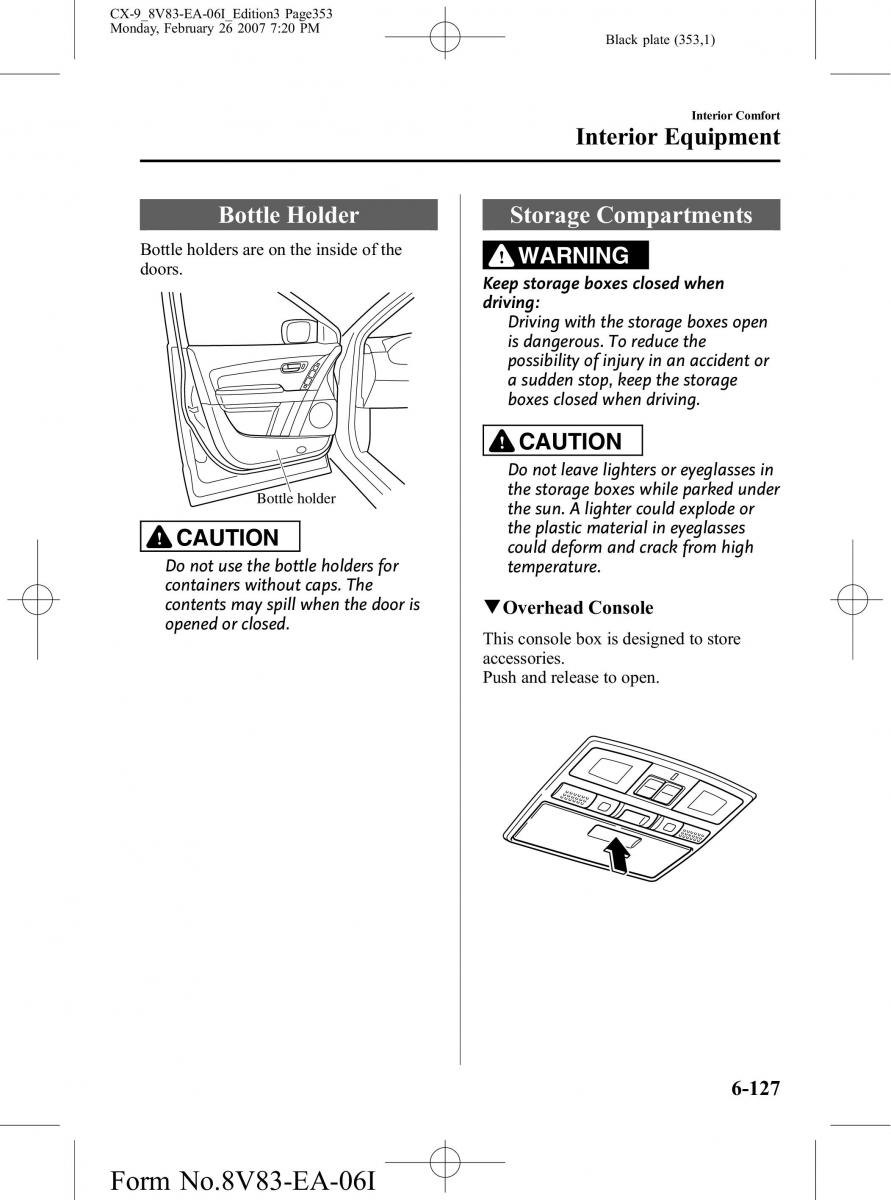 Mazda CX 9 owners manual / page 353