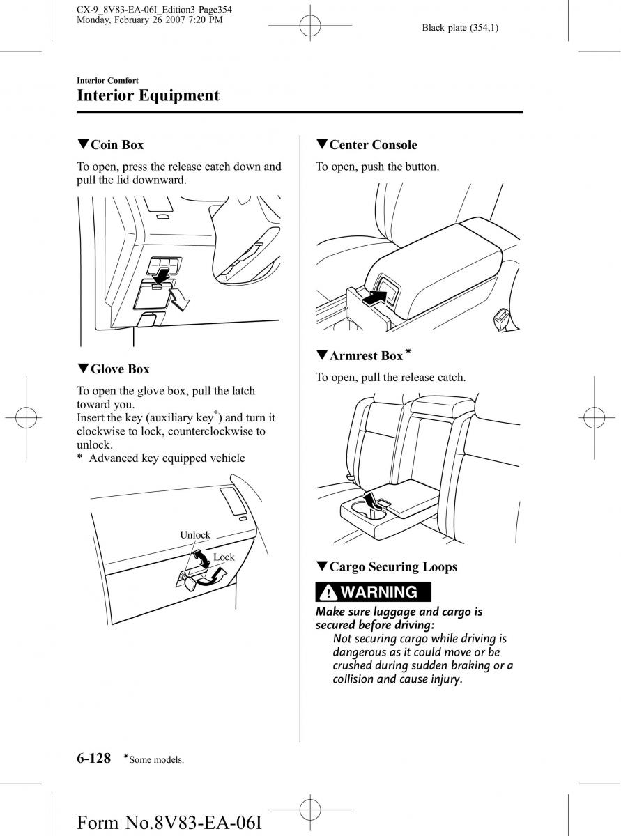 Mazda CX 9 owners manual / page 354