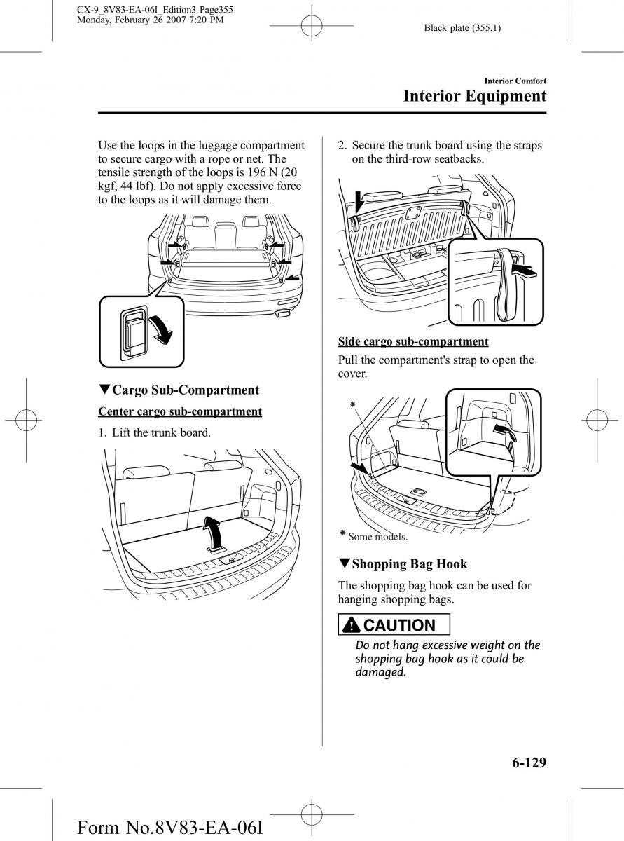 Mazda CX 9 owners manual / page 355