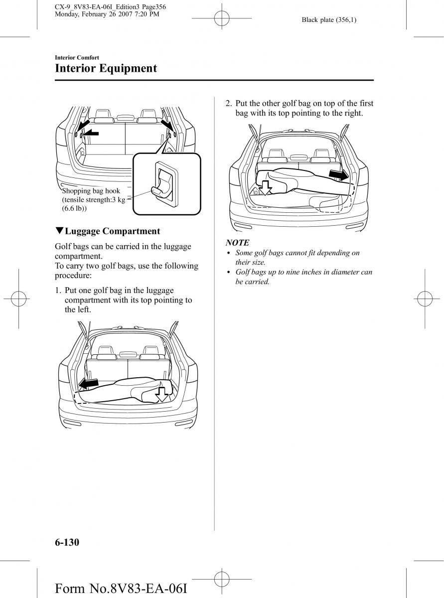 Mazda CX 9 owners manual / page 356