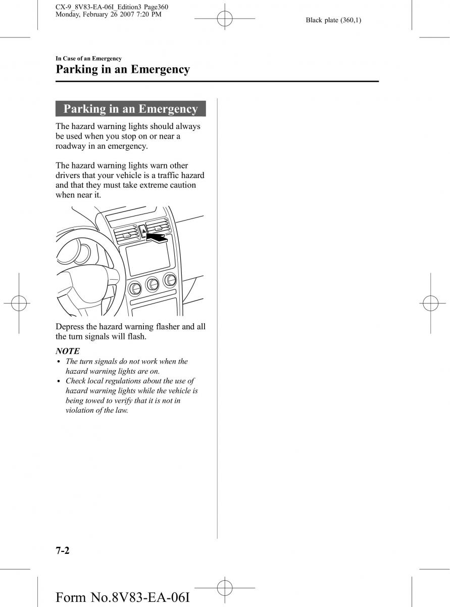 Mazda CX 9 owners manual / page 360