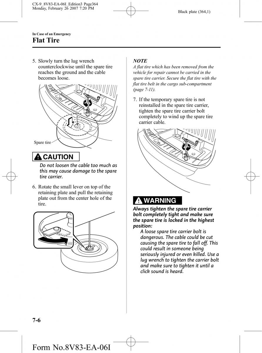 Mazda CX 9 owners manual / page 364