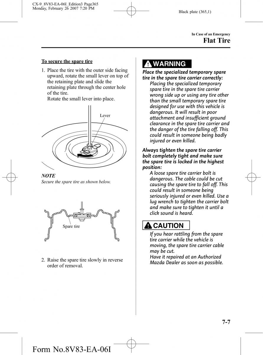 Mazda CX 9 owners manual / page 365