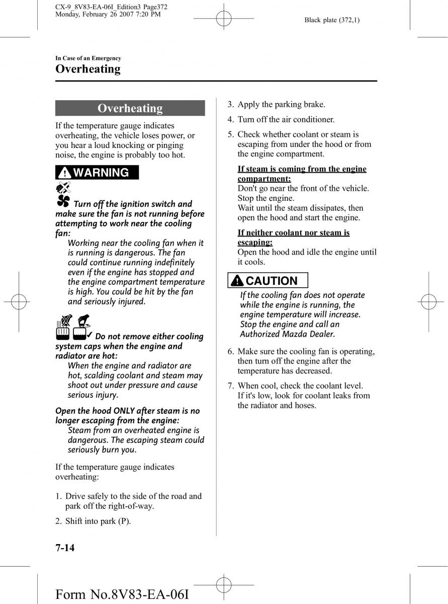 Mazda CX 9 owners manual / page 372