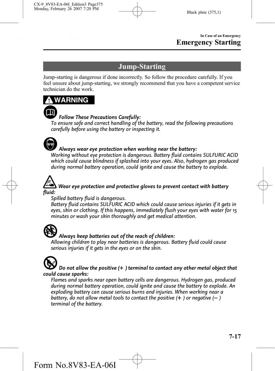 Mazda CX 9 owners manual / page 375