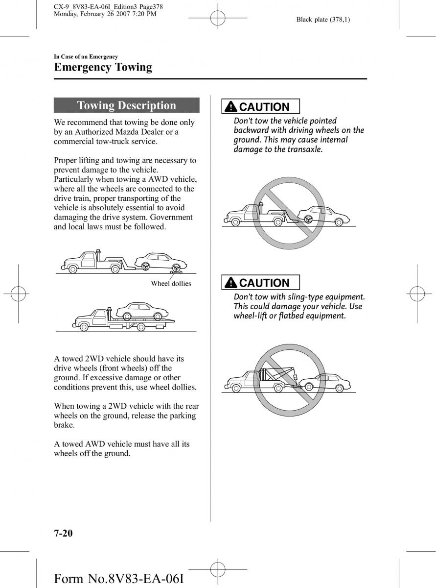 Mazda CX 9 owners manual / page 378