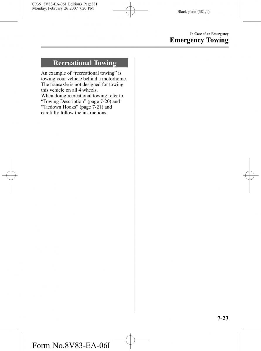 Mazda CX 9 owners manual / page 381