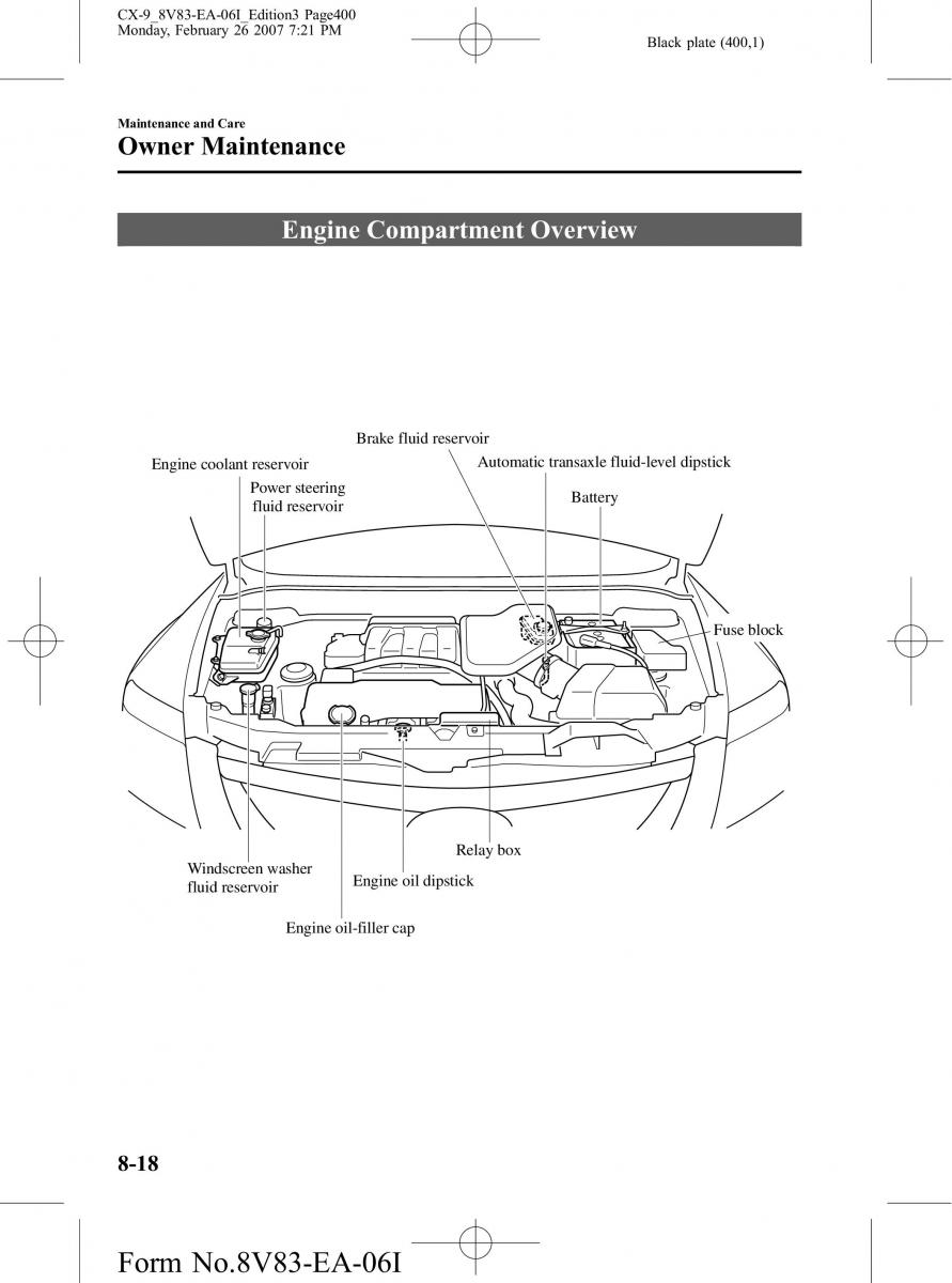 Mazda CX 9 owners manual / page 400