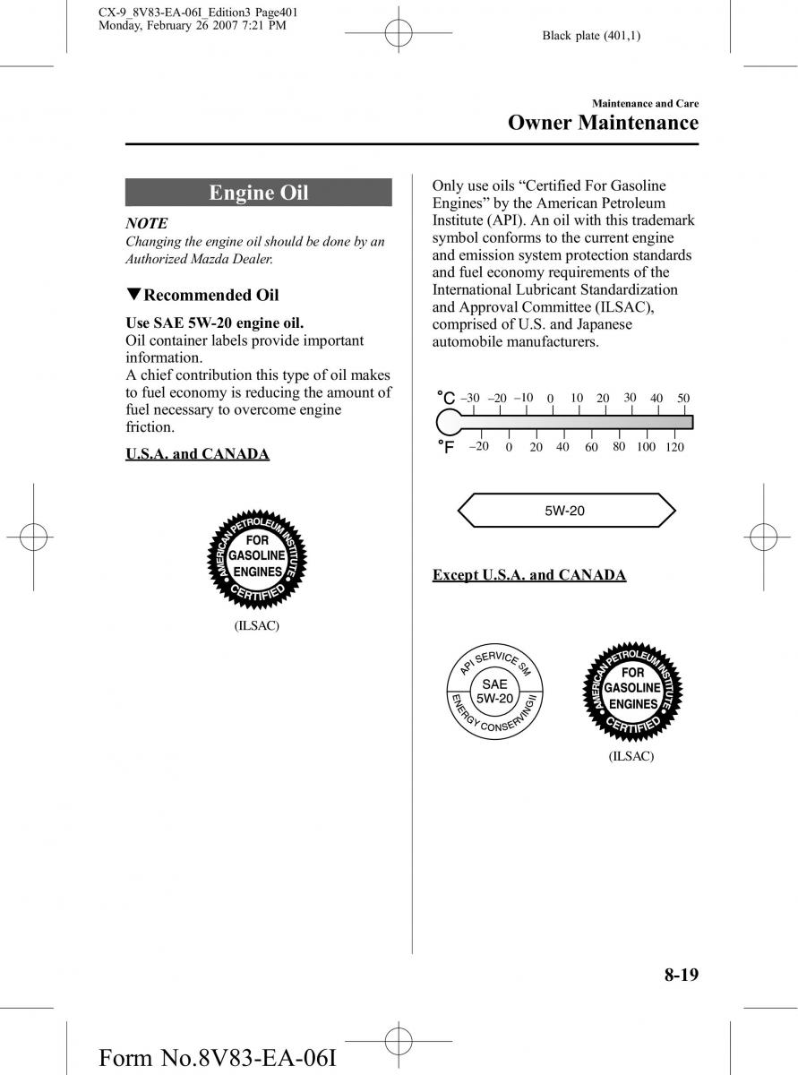 Mazda CX 9 owners manual / page 401