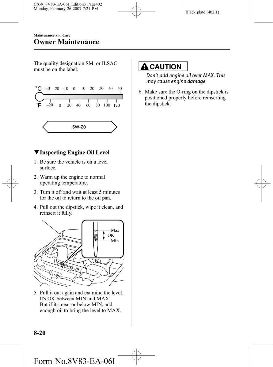 Mazda CX 9 owners manual / page 402