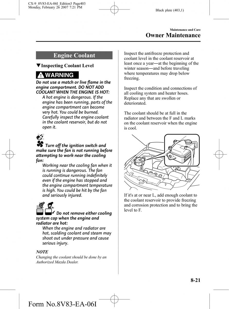 Mazda CX 9 owners manual / page 403