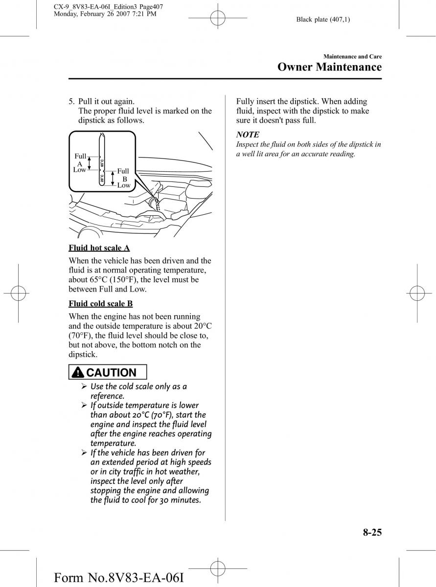 Mazda CX 9 owners manual / page 407