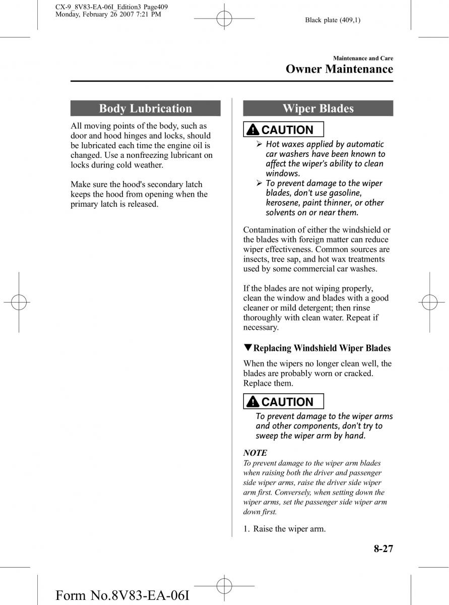 Mazda CX 9 owners manual / page 409