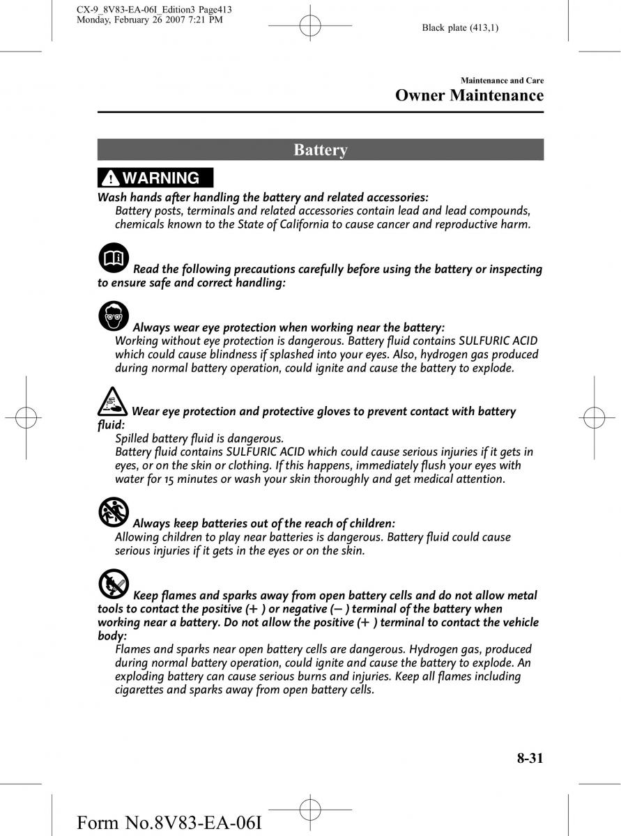 Mazda CX 9 owners manual / page 413