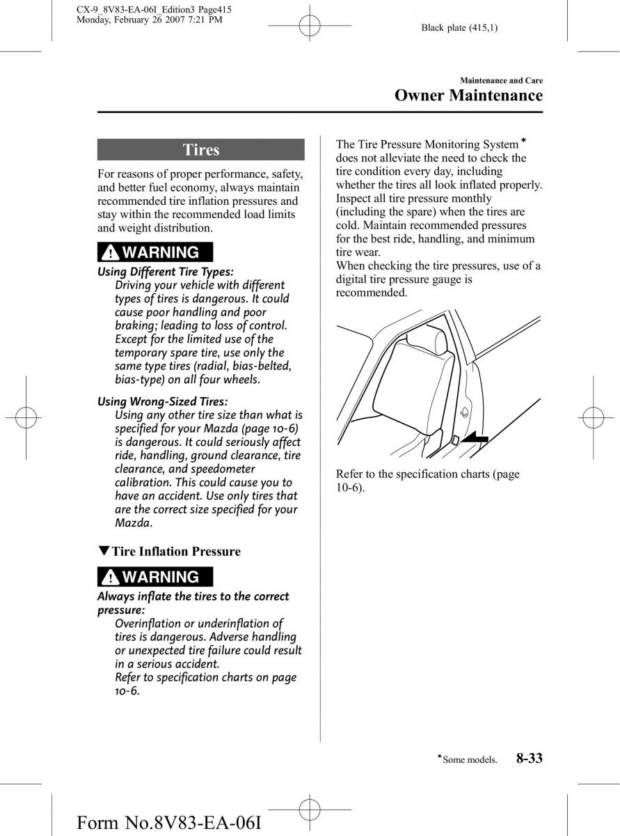 Mazda CX 9 owners manual / page 415