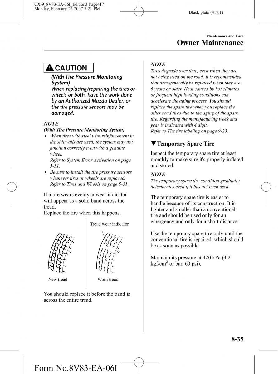 Mazda CX 9 owners manual / page 417