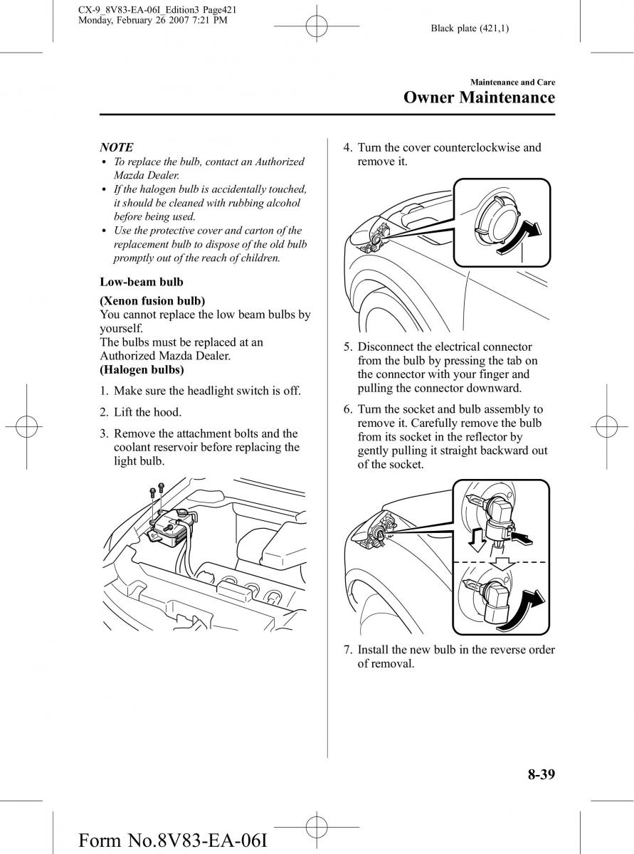 Mazda CX 9 owners manual / page 421