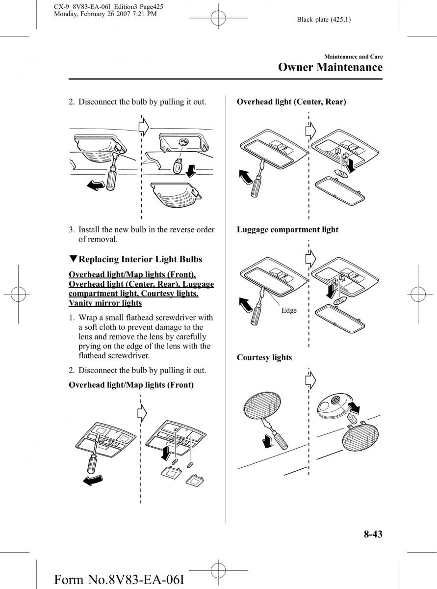 Mazda CX 9 owners manual / page 425