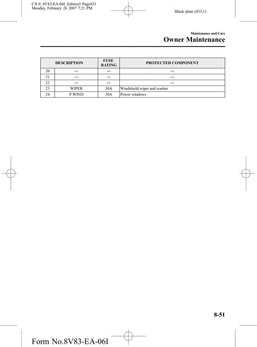 Mazda CX 9 owners manual / page 433