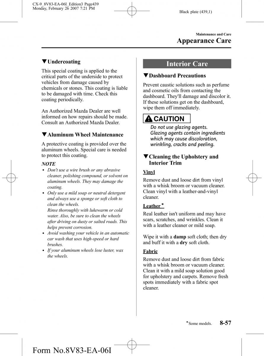 Mazda CX 9 owners manual / page 439