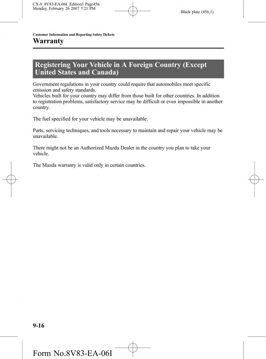 Mazda CX 9 owners manual / page 456