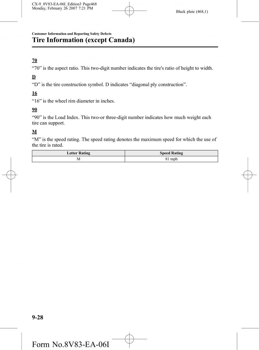 Mazda CX 9 owners manual / page 468