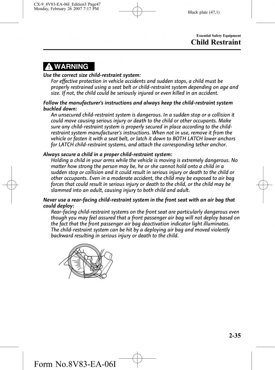 Mazda CX 9 owners manual / page 47