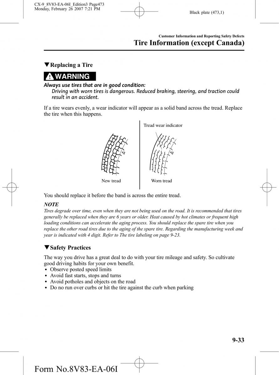 Mazda CX 9 owners manual / page 473